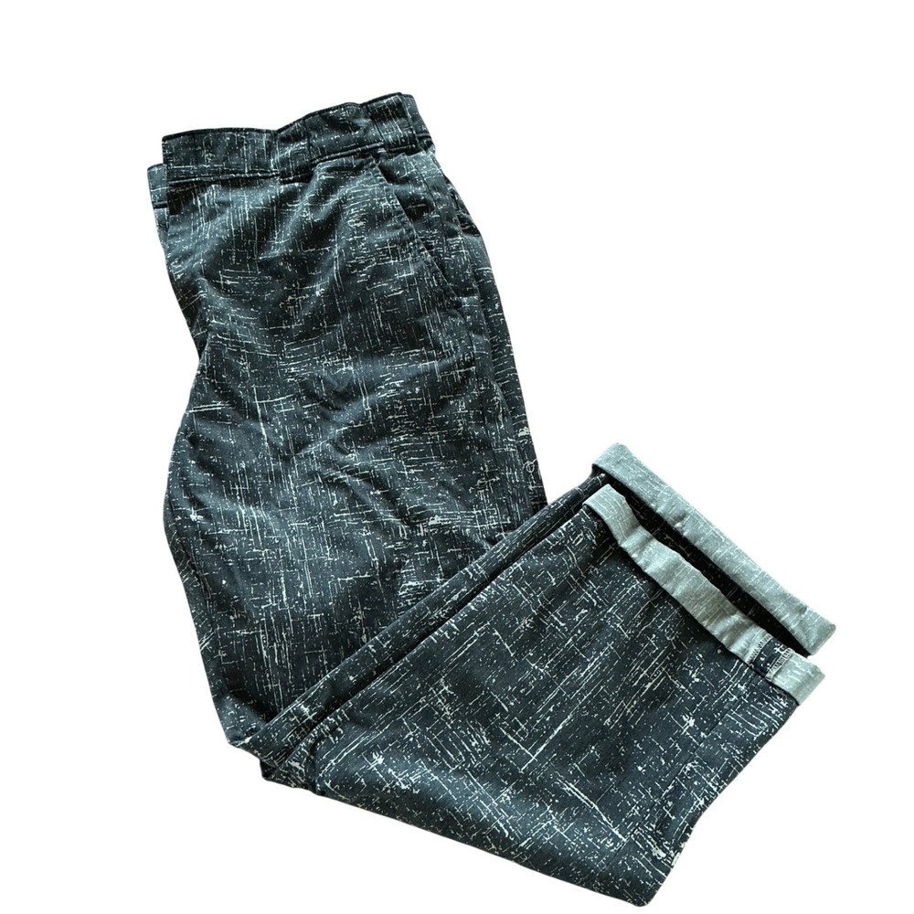 Men's Black Patterned  Pants
